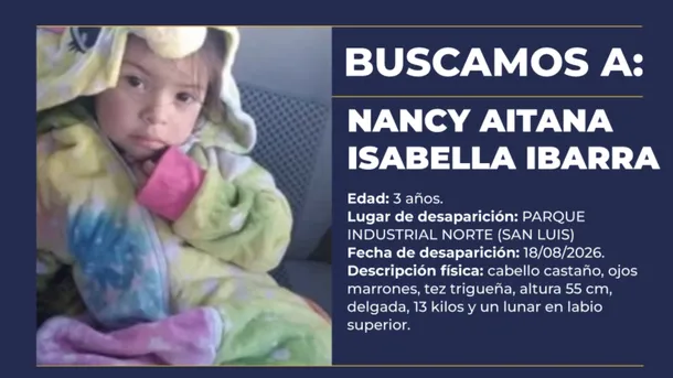 el-ministerio-seguridad-activo-alerta-sofia-nancy-aitana-isabella-ibarra-nina-3-anos-desaparecida